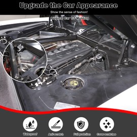 Suetlcoity Engine Compartment Cover Trim Compatible with Corvette C8 Stingray 2020-2024,Leak Proof Side Panel Trim Kit (Stainless Steel Bright)