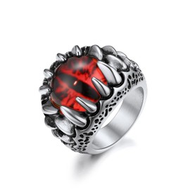 ChainsProMax Cool Rings Evil Eye Ring Size 12 Men's Rings Stainless Steel Fashion Rings Men