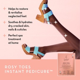 Seoulista Beauty Rosy Toes Instant Pedicure – At Home Foot Mask Treatment — Soothe and Hydrate Dry, Cracked Skin — Revitalise Neglected Feet— With Rose Oil, Aloe Vera and Beeswax — Award Winning