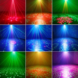 Party Lights,Disco DJ Strobe Light Rave Stage Projector Effect Dance Club Light Sound Activated with Remote Control for Parties Home Show KTV Pub Dance Christmas