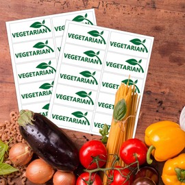 2X1 Inch Vegetarian Labels,Vegan Stickers for Food Packing,Bakery,500 Pcs Per Pack