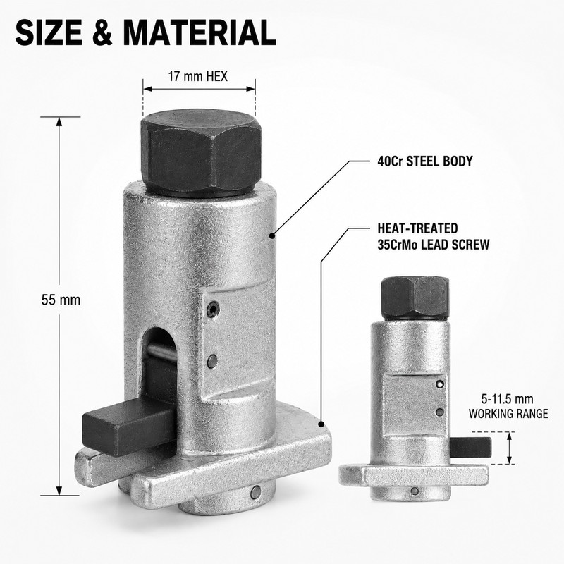 Suspension Strut Spreader Tool with 17mm Hex Drive, 5-11.5mm Range