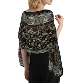 Black Shawl Wraps for Women Evening Dresses Elegant Soft Pashmina Rave Scarf Festival Men Scarves Fall Winter