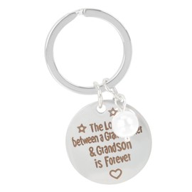 FOMIYES Grandmother Keyring Stainless Steel Keychain Gift from Grandson Durable Bag Hanging Decor Compact Lightweight Keyring for Special Occasions Like Mother's Day Christmas