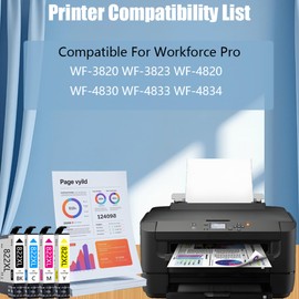 822XL Remanufactured for Epson 822XL Ink Cartridges 822 822 XL T822 Ink for WF-4820 Printer Workforce Pro WF-3820 WF-3823 WF-4830 WF-4833 WF-4834 Printer(4 Pack)