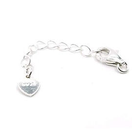 5pcs, 8mm lobster clasp with 1 inch extension 925 sterling silver DIY jewelry making findings