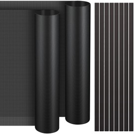 Woanger 1 Pcs 1000 x 300 mm DIY PC Case Dust Filter PC Fan Mesh Filter Air Vent Covers PVC Dustproof Cover with Magnetic Strip for Computer Chassis Speaker and More, 0.03 Inch Hole, Black
