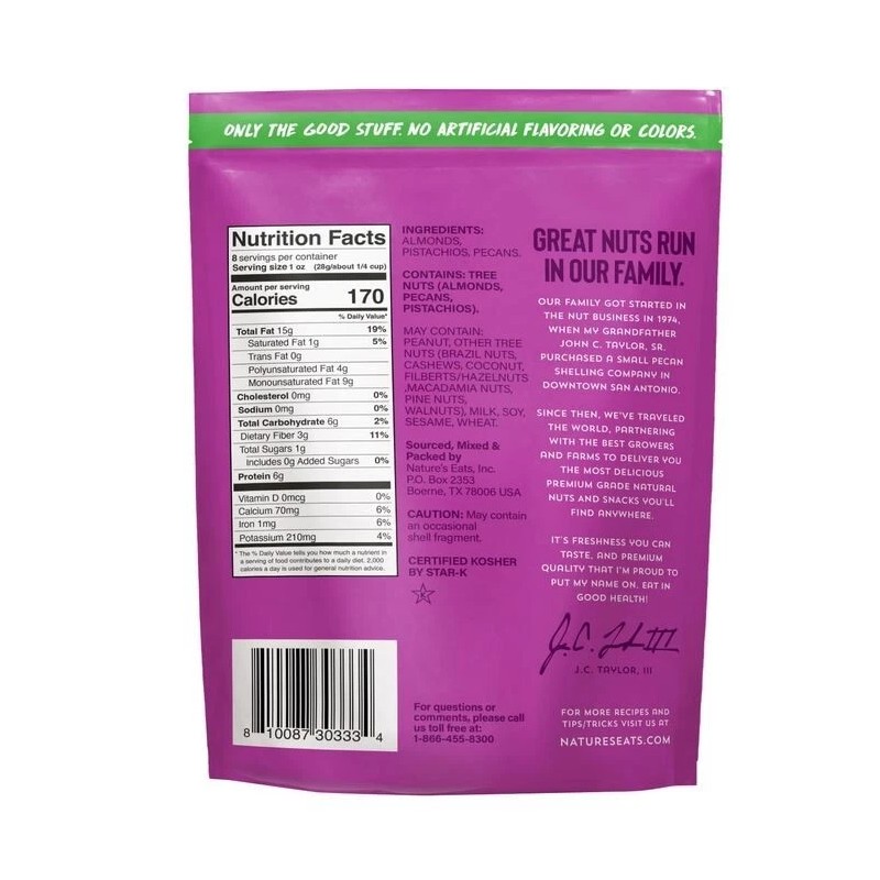 Natures Eats Nuts For Raw, 8 Oz (Pack of 1),