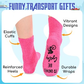HAPPYPOP Fuzzy Cycling Riding Socks - Mountain Bike Socks, Mountain Biking Gifts, Cycling Gifts For Bicycle Enthusiasts Women