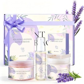 Roseye - Kit de spa de 5 piezas, regalos de cumpleaños para mujeres, regalos de spa de lavanda para novia, kit de cuidado personal para mamá, hermana