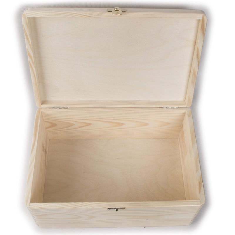 Wooden Storage Box with Lid and Gold Clasp | 30