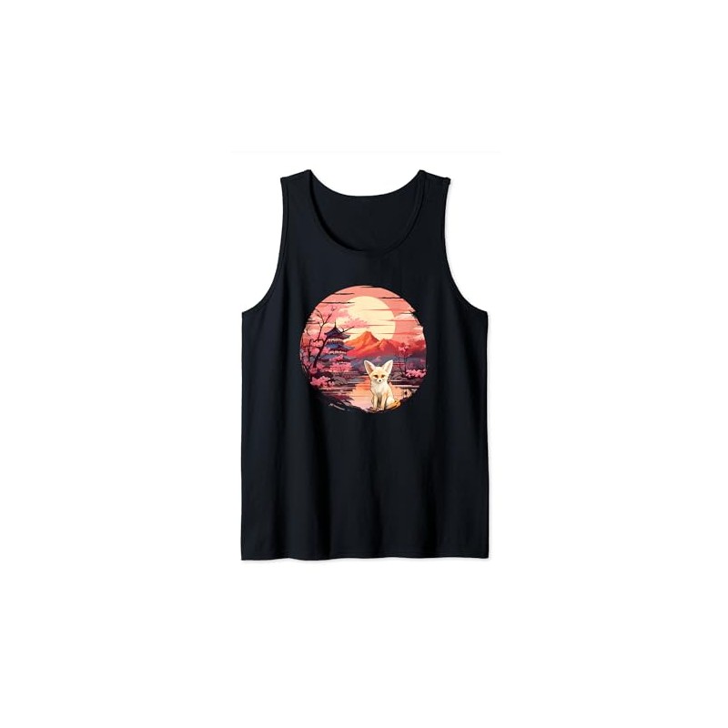 Japanese Sunset Fennec Fox Tank Top