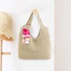 QTKJ Colorful Bohemian Pompom Tassel Keychain Handbags Straw Bag Charms