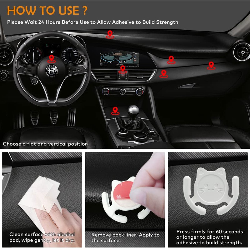 HOMEFOX Multi-Surface Holder Car Mount 3 Pack Compatible for Popsocket