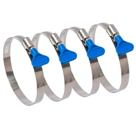 ISPINNER 4pcs 4 Inch Key-Type 304 Stainless Steel Worm Gear Hose Clamps, Adjustable Size Range 91-114mm Clamps for Dryer Vent, Dust Collector and Automotive