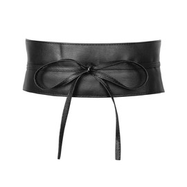 Eigso Fashion Obi Belt for Women Men Vintage Leather Wrap Waist Belt for Women Men, black