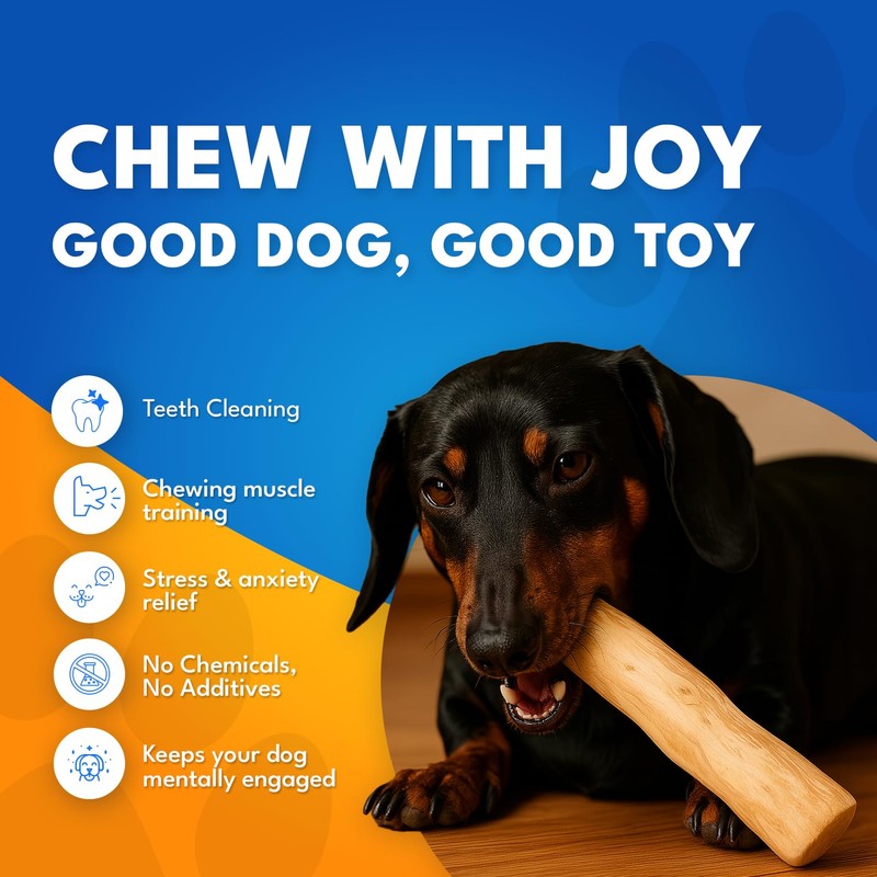 MINOWILD Set 3 of Coffee Wood Dog Chew Toy –