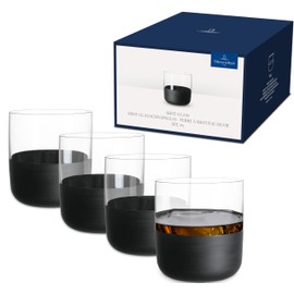 Villeroy & Boch - Manufacture Rock Shot Glass Set, Set of 4, Crystal Glass with Matte Black Base, Capacity 1.25 oz