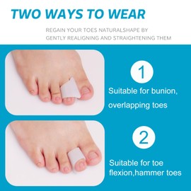 Nolimvita Hammer Toe Straightener Corrector - Toe Spacers Toe Splints Realign Bent, Curled, Crooked, Claw, Hammertoes, Bunion Corrector (6 Pack,3 Sizes in One Set)
