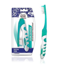 Gurunanda Cepillo Polvo Dientes Plegable Cubierta Integrada Perfecto Viajes Senderismo Camping Compacto Portátil Sobre Marcha Cerdas