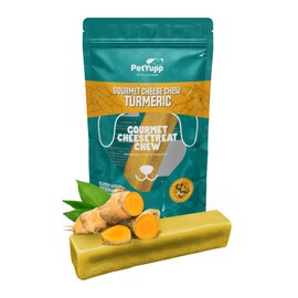 PetYupp Premium Himalayan Yak Cheese Chew for Dog - Natural, High-Protein & Long-Lasting Treats for Aggressive Chewers & All Dog Sizes – Gluten, Grain & Lactose Free (Large, Pack of 1 - Turmeric)
