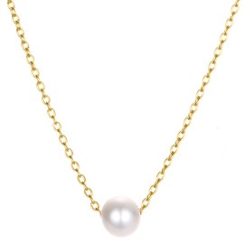 BONNYBIRD® Women's Necklace Made of Premium Stainless Steel, 100% Waterproof and Skin-Friendly, in Silver, Gold and Rose Gold, Stainless Steel, Pearl