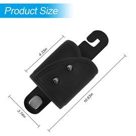 FALVFUN Car Seat Back Cup Holder Hook, Multifunctional Lether Vehicle Headrest Hanging Organizer with Hook, Portable Automotive Water Cup Storage Hanger Accessories, Universal Fit (Black)