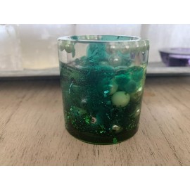 CarolinaKarma Art Handmade Tea Light Candle Holder. Resin. Dreaming Of The Sea.