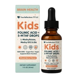 True Reflectionz Folinic Acid Drops for Kids & Adults,  Mixed Berry Flavor, 1 fl oz (30 mL)