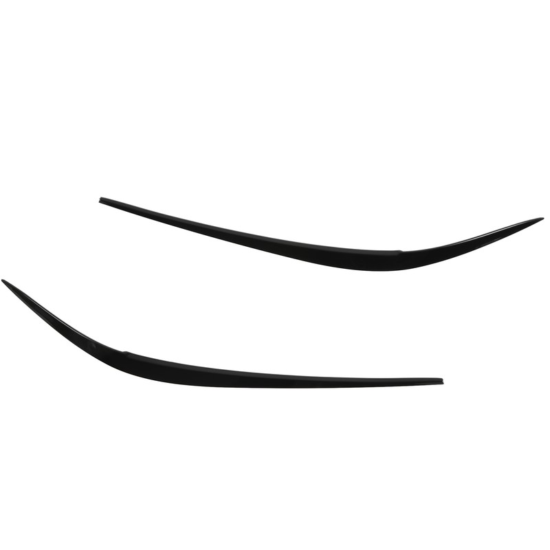 Pair Headlight Eyebrow Glossy Black Trim Front Left Right Decoration