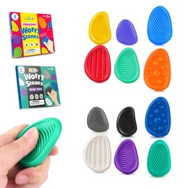 12 Pcs Fidget Toys Sensory Stone, Textured Soft Worry Stones for Kids and Adults, Stress Relief Fidget Toys for Anxiety, Sensory Toys for Autism, Calming Fidget Stones, Portable Stress Relief Tools