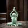 OwMell Ceramic Zen Frog Decor, Ceramic Yoga Pose Meditation Frog