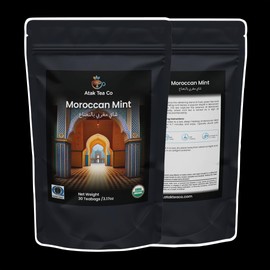 Atak Tea Co’s Moroccan Mint Tea | A Refreshing Symphony of Green Tea and Invigorating Spearmint | USDA Organic | 3.17 Oz (Loose Leaf)