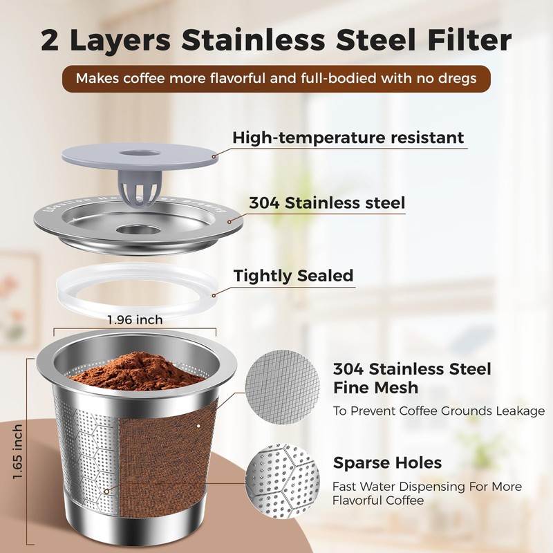 CTIANWXY Reusable K Cups for Keurig 1.0，Stainless Steel K Cup