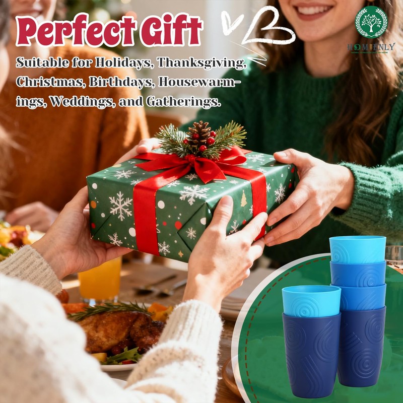 Homienly Cup Sets for Kitchen 12oz Wheat Straw Cups Unbreakable