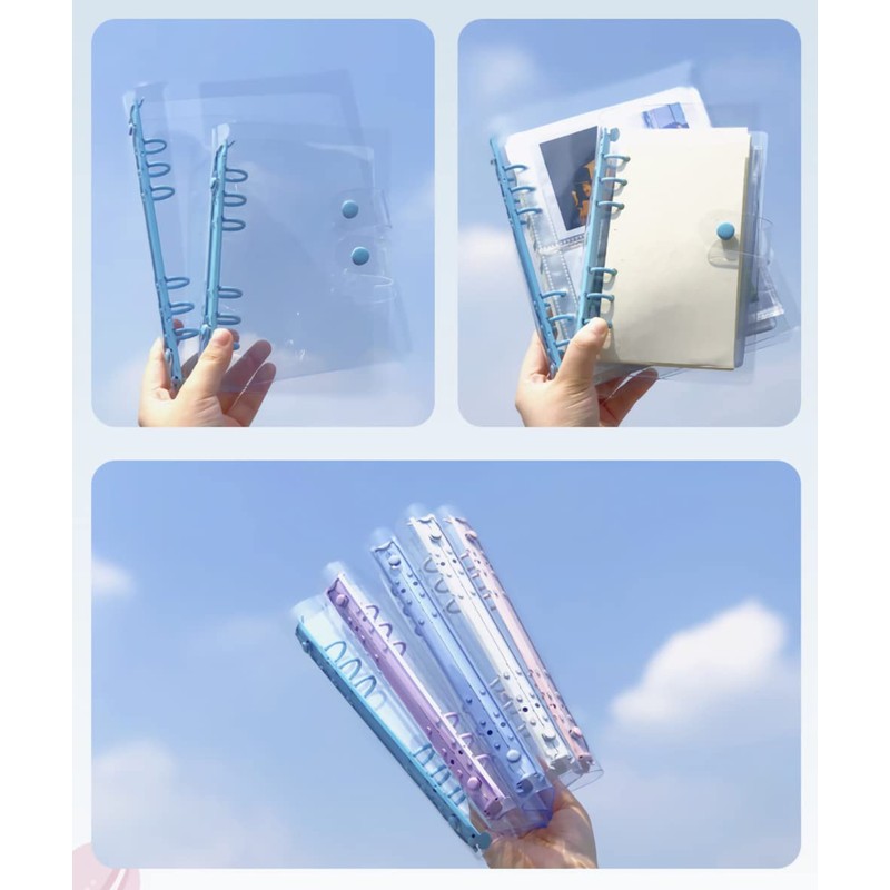 Donnally Clear Binder Slim System File Planner A5 Ring for