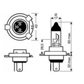 2 X H4 Bulbs to Fit Cars and Vans that Have a 3 Pin Bulbs - Headlight Bulb 12v 60/55 Watt (472)