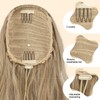 FESHFEN Ponytail Extensions, Drawstring Ponytails Hair Extension Blonde & Ash