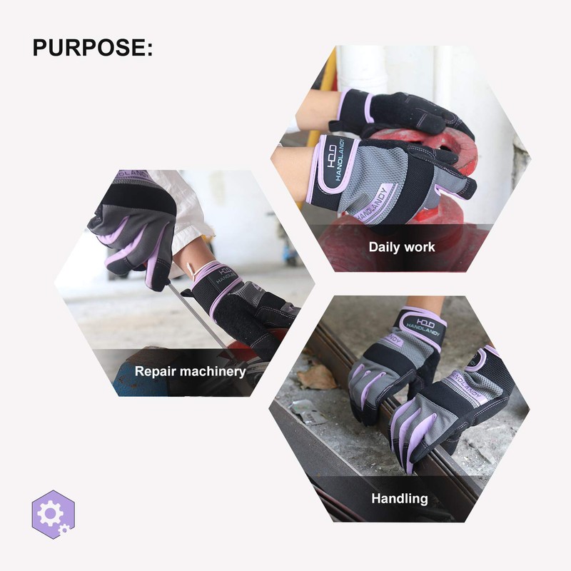 HLDD HANDLANDY Safety Work Gloves, Women Utility Work Gloves, MultiFunctional