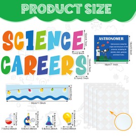 Fuyoooo 47 Pcs Science Career Bulletin Board Set Include 15 Career Poster 18 Cutout 14 Border Educational Wall Decoration for Learning Bulletin Board Office Party Decor