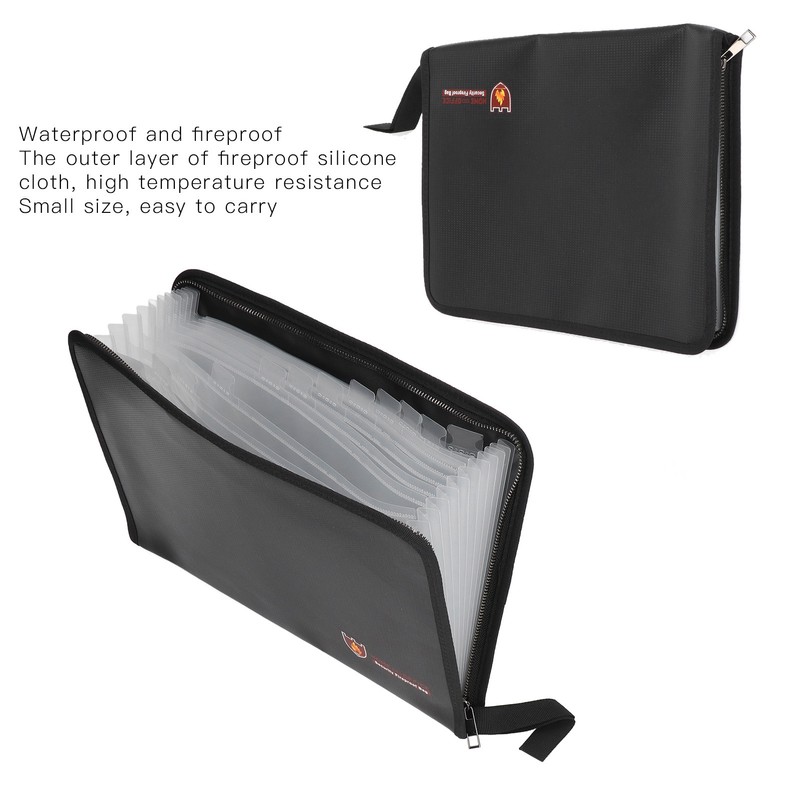 Fireproof File Folder Large Capacity 13 Layers Transparent Plastic Inner