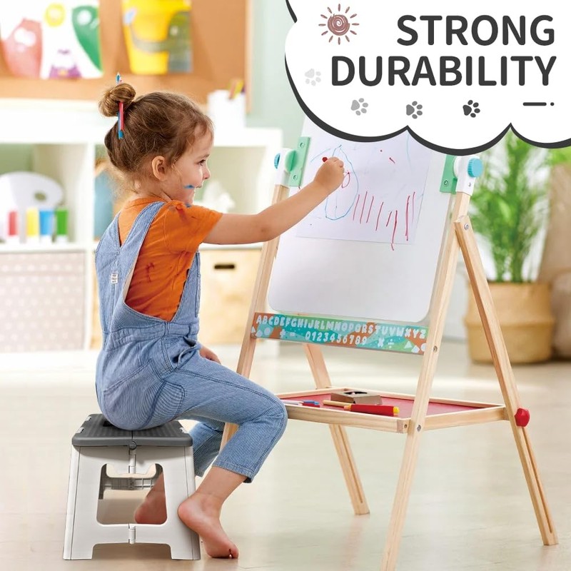 CasaZenith Step Stool Foldable, 9'' Folding Step Stool for Kids