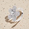 Izpack Cubic Zirconia Flower Statement Ring Crystal Floral Blossom Open