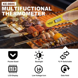 Infrarot Thermometer Pen, Kethvoz Mini Infrared Thermometer Berührungsloses Messen Sofortiges Ablesen bei 527℉ mit Taschenclip Grillthermometer für Kochen/Barbecue/Fleisch/Wein(2 Pack)