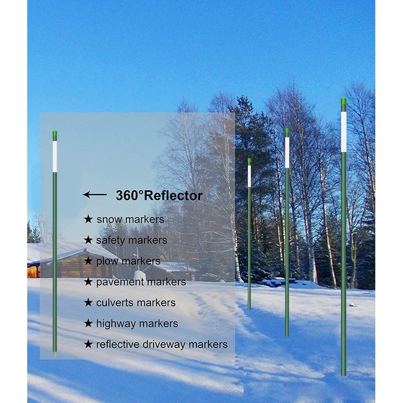 FiberMarker Driveway Markers for Snow Plowing Stakes 48 Inch Dark