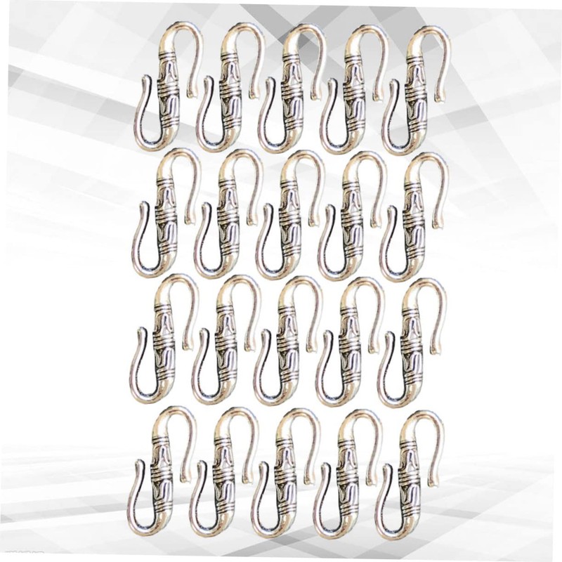 Silver S Shape Hook Clasp COHEALI 20pcs Silver Buckle Bead