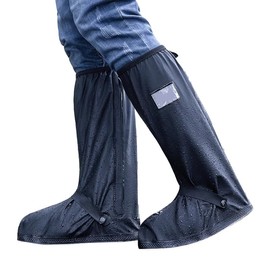 Karim Shoe Cover, Waterproof, Long Rain Cover, Rain, Snow, Mud Protection, Boot Cover, Commuting, Bicycle, Motorcycle, Easy to Wear, Foldable, Rain Gear, Black, Unisex, XL (XL Size)