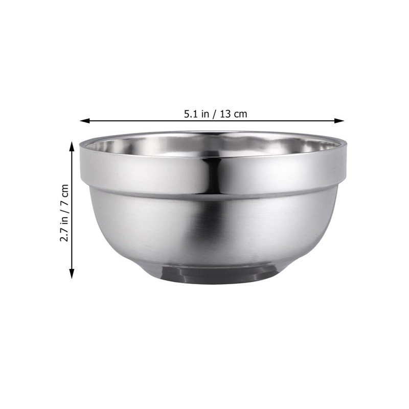 Operitacx 4pcs Double Layer Stainless Steel Bowls Bowls Non- Snack