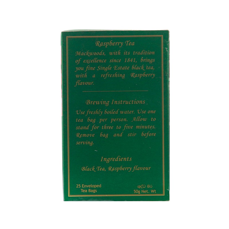 MACKWOODS STRAWBERRY FLAVOURED, SINGLE ESTATE, BLACK TEA IN 25 ENVELOPED
