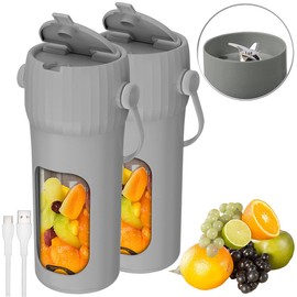 Rosenstein & Söhne Smoothie Cups: Set of 2 Power Cordless Drink Mixers 100 W, 6 Blades, 1500 mAh, BPA-Free (Drink Mixer, Protein Mixer)